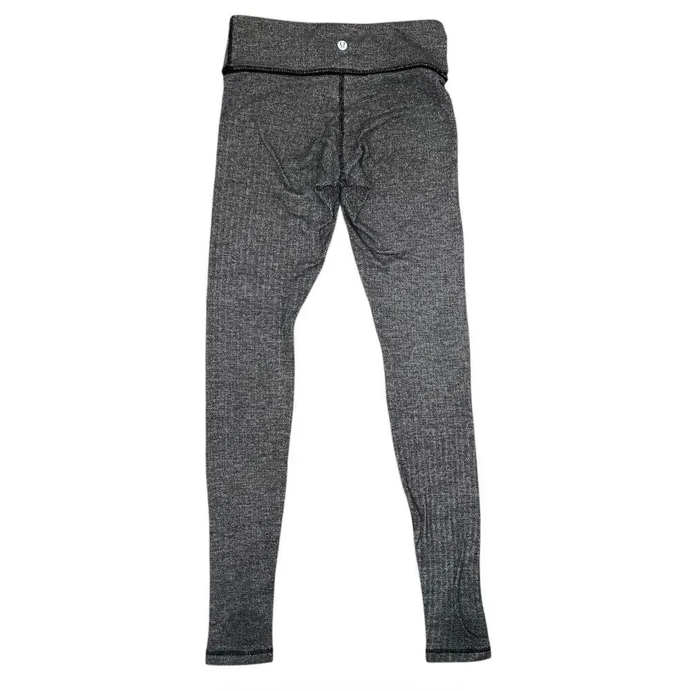 lululemon athletica Dark Gray leggings herringbone activewear workout size xs